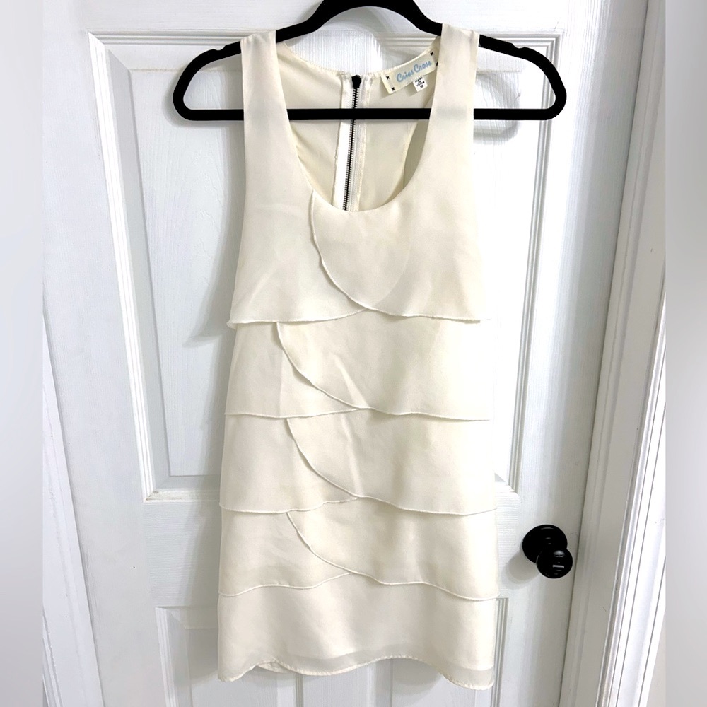 Criss Cross White Dress- Bride, Bridal, Bachelorette